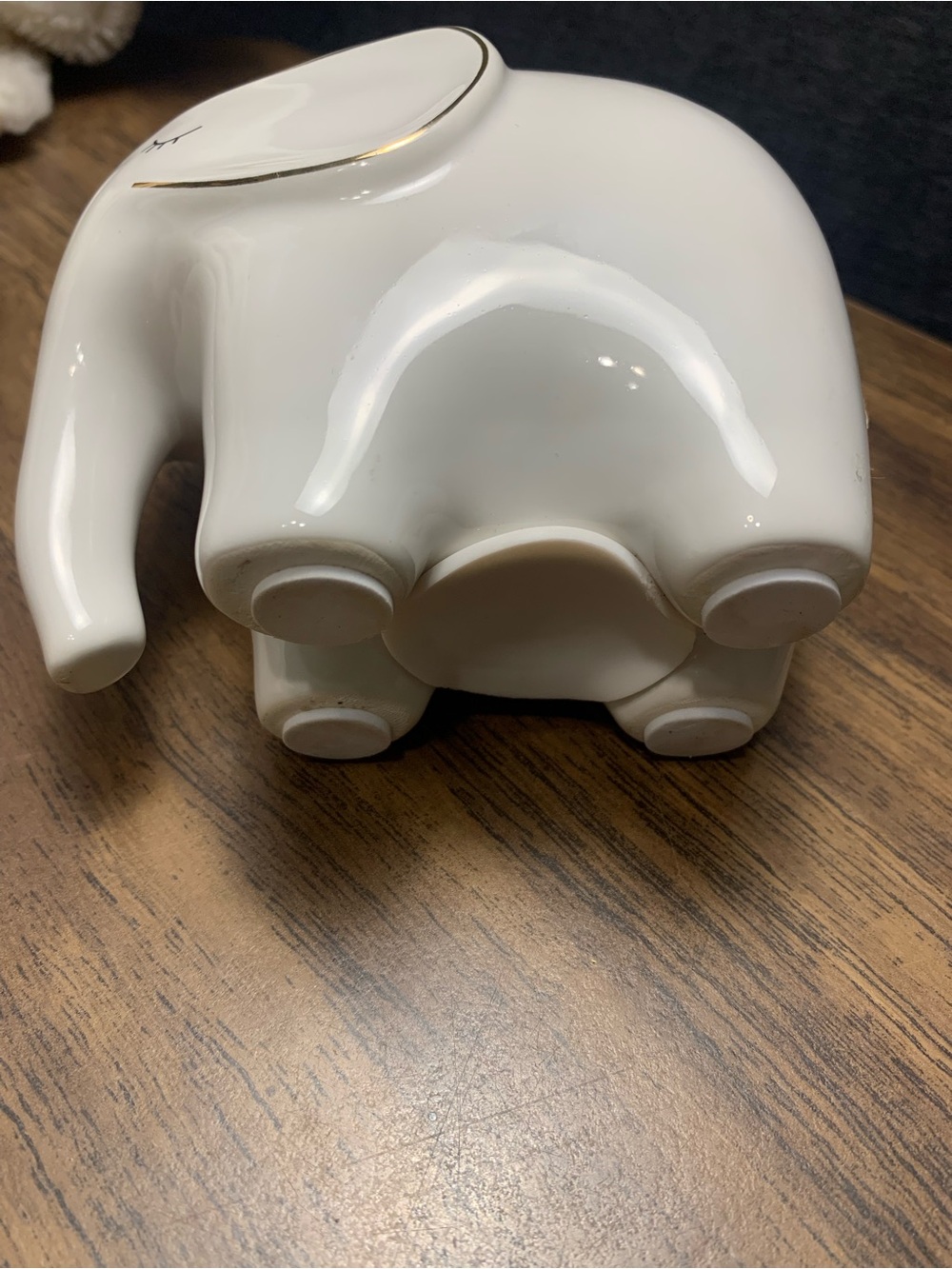 Mud Pie White Mini Elephant Bank - Picture 4 of 10